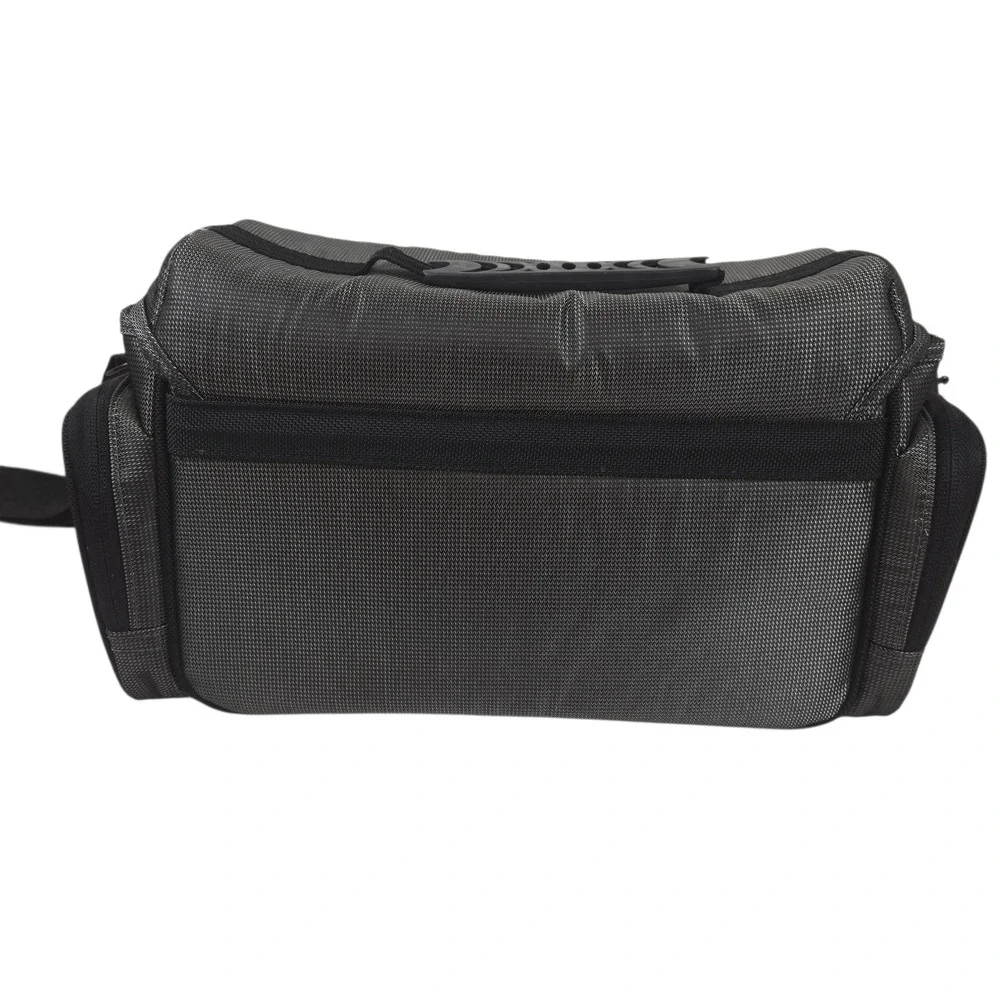 Vtg 90s Eddie Bauer Camera Shoulder Bag Black/Gray Nylon Lg 14x7x7 w Pockets